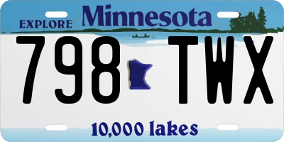 MN license plate 798TWX