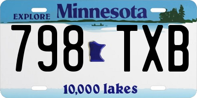 MN license plate 798TXB