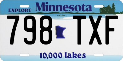 MN license plate 798TXF