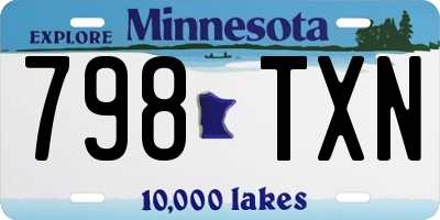 MN license plate 798TXN