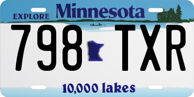 MN license plate 798TXR