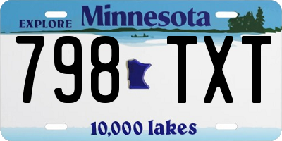 MN license plate 798TXT