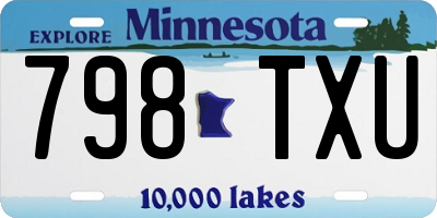 MN license plate 798TXU