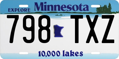 MN license plate 798TXZ