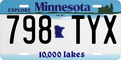MN license plate 798TYX