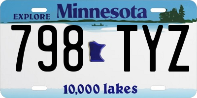 MN license plate 798TYZ