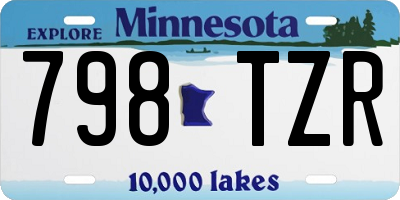 MN license plate 798TZR