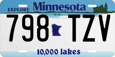 MN license plate 798TZV