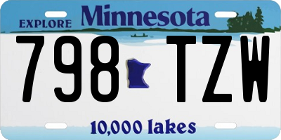 MN license plate 798TZW