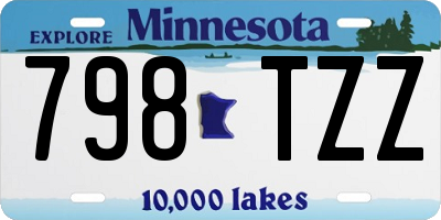 MN license plate 798TZZ