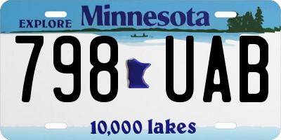 MN license plate 798UAB
