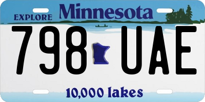 MN license plate 798UAE