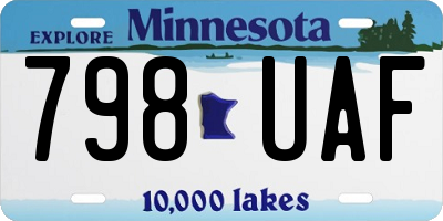 MN license plate 798UAF