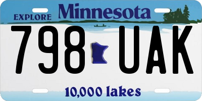 MN license plate 798UAK