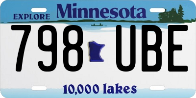 MN license plate 798UBE