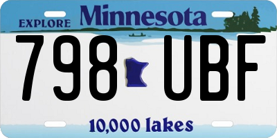 MN license plate 798UBF
