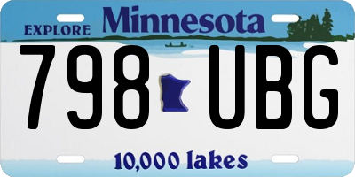 MN license plate 798UBG