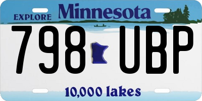 MN license plate 798UBP