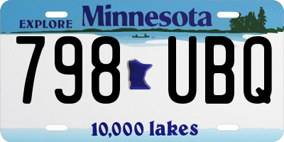 MN license plate 798UBQ