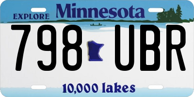 MN license plate 798UBR