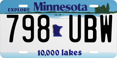 MN license plate 798UBW