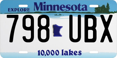 MN license plate 798UBX