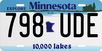 MN license plate 798UDE