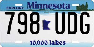 MN license plate 798UDG