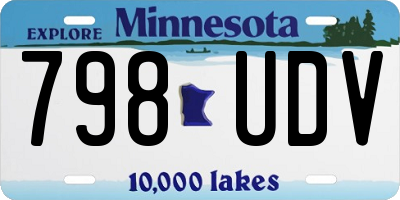MN license plate 798UDV