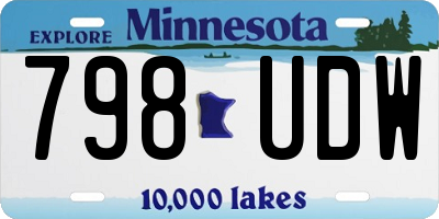 MN license plate 798UDW