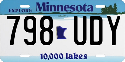 MN license plate 798UDY