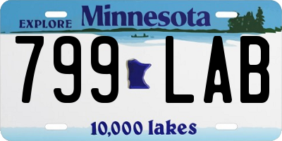 MN license plate 799LAB