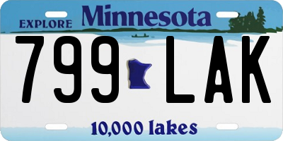 MN license plate 799LAK