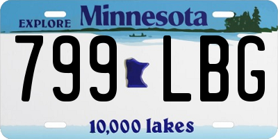 MN license plate 799LBG