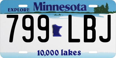 MN license plate 799LBJ