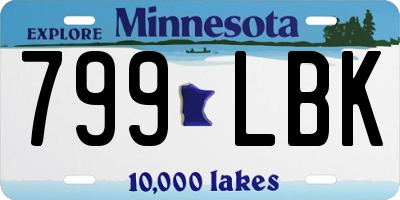 MN license plate 799LBK