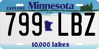 MN license plate 799LBZ