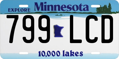 MN license plate 799LCD