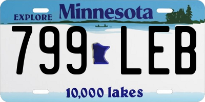 MN license plate 799LEB