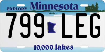 MN license plate 799LEG