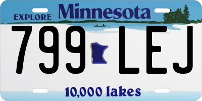 MN license plate 799LEJ