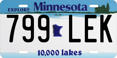 MN license plate 799LEK