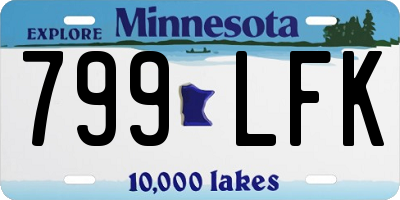 MN license plate 799LFK