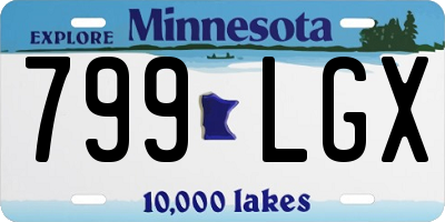 MN license plate 799LGX