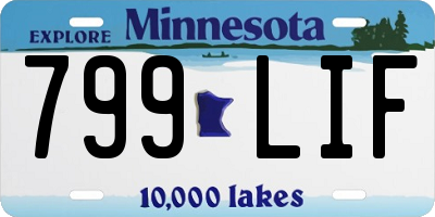 MN license plate 799LIF