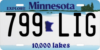 MN license plate 799LIG