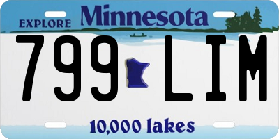 MN license plate 799LIM