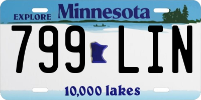 MN license plate 799LIN
