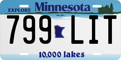 MN license plate 799LIT