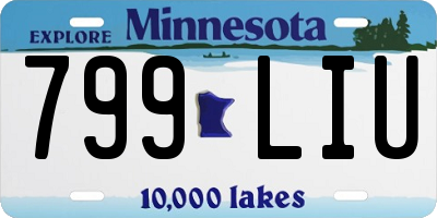 MN license plate 799LIU